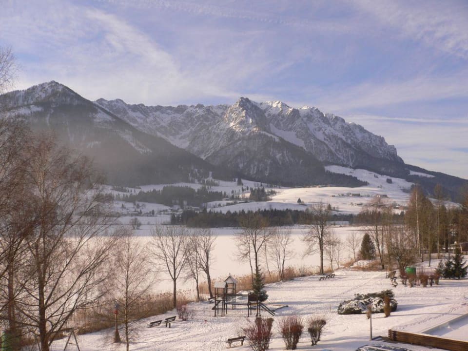 Blick aus dem Zimmerfenster. Hotel Bellevue am See