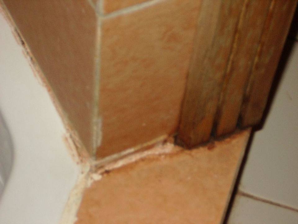 von Schimmelpilz befallener Holzrahmen/Dusche Hotel Gardenia Plaza Resort