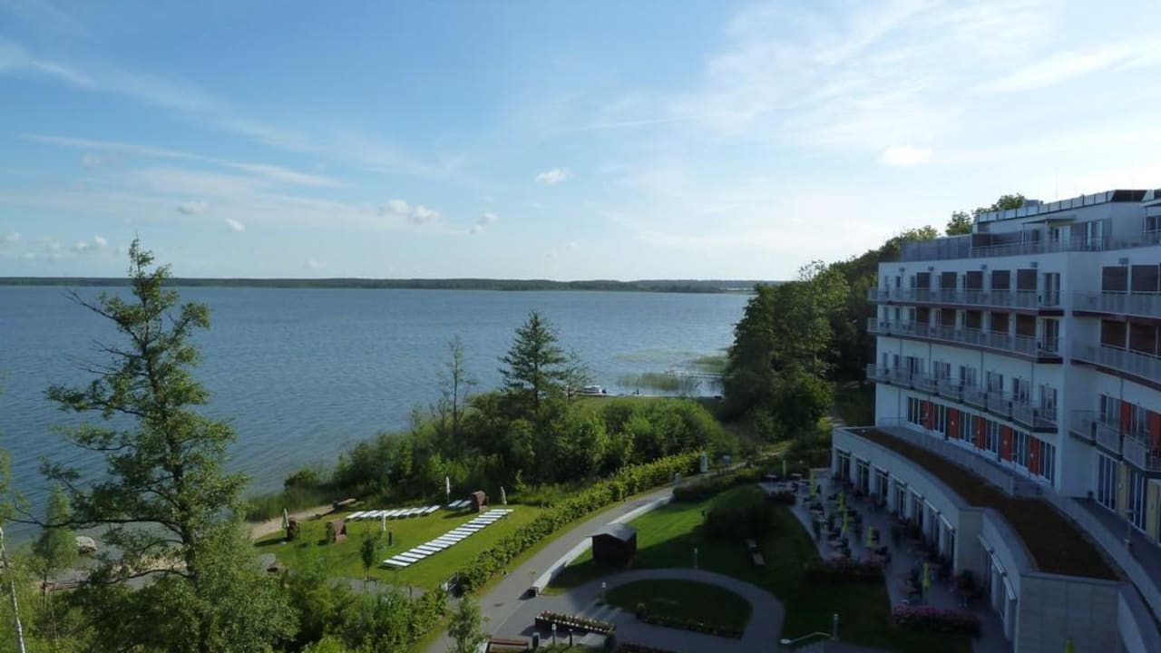 Aussicht vom Balkon Seehotel Fleesensee