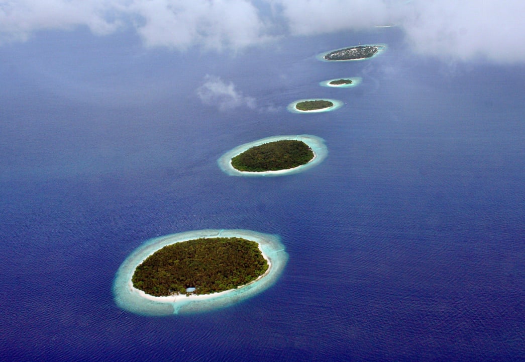 Blick aus dem Air-Taxi Adaaran Select Meedhupparu Island Resort - Premium All Inclusive