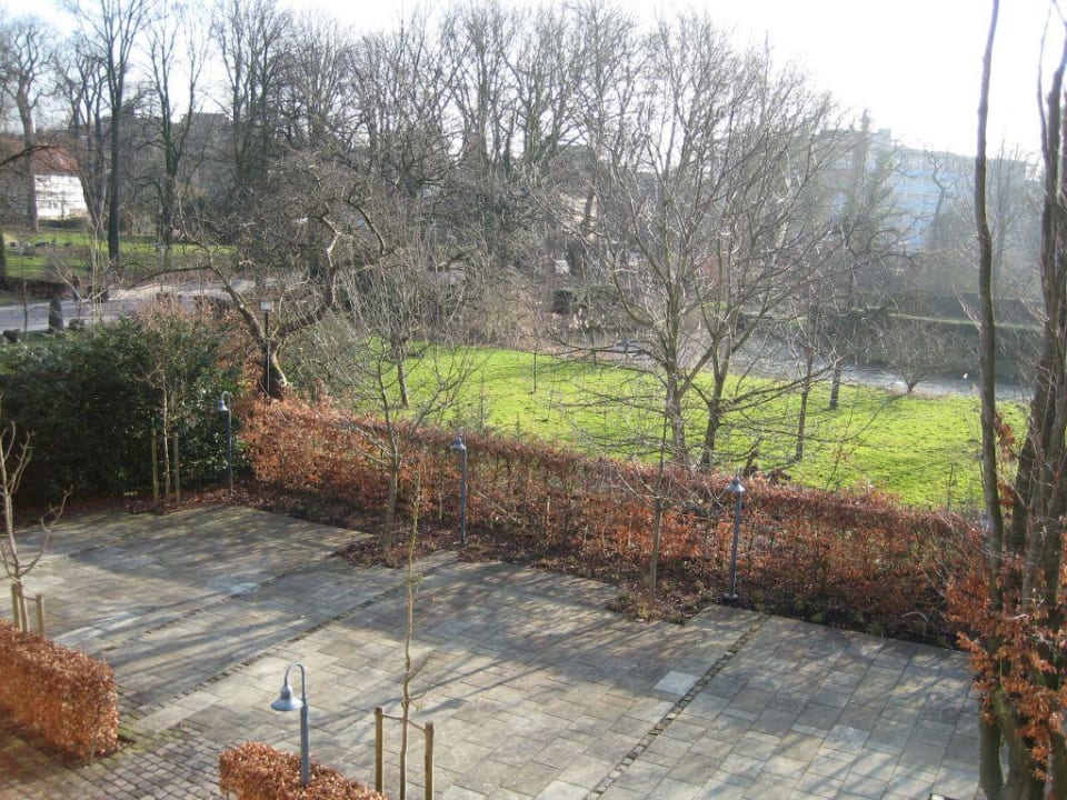 Blick aus dem Fenster Hotel Hof Hueck