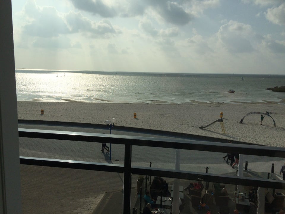 Blick aus dem Deluxe-Zimmer Strandhotel Vigilante