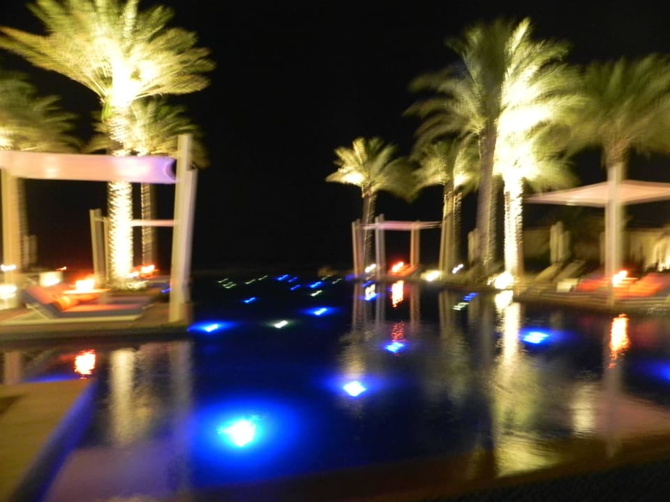 Night time around the pools Park Hyatt Abu Dhabi Hotel and Villas
