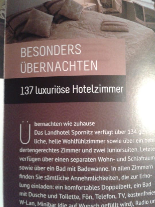 Flyer "Luxuriöse Hotelzimmer" Van der Valk Landhotel Spornitz