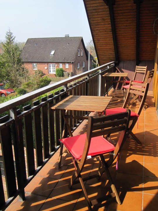 Balkon inkl. Balkonmöbeln Ferienwohnung Kleiner Seestern