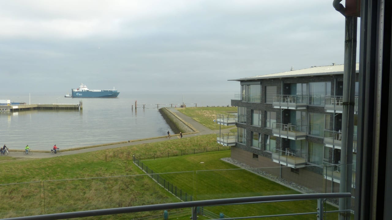 Aussicht Schlafzimmer Haus Residenz am Yachthafen Hamer Ferienappartements