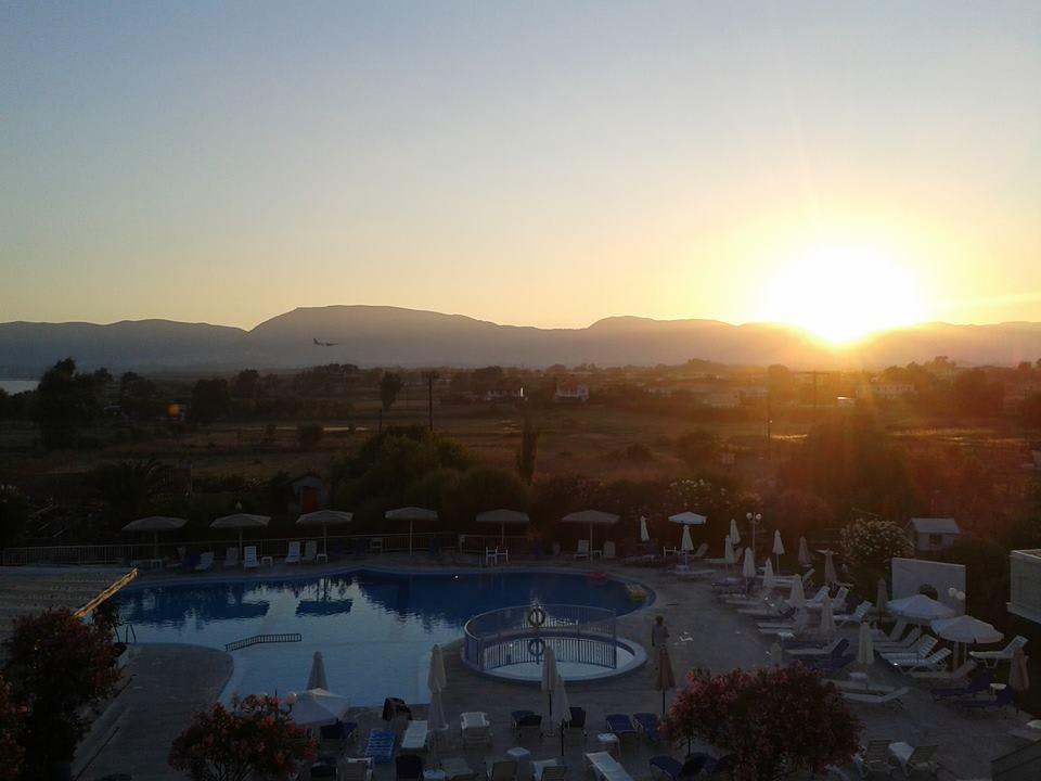 Abends von Zimmertür aus Hotel Klelia