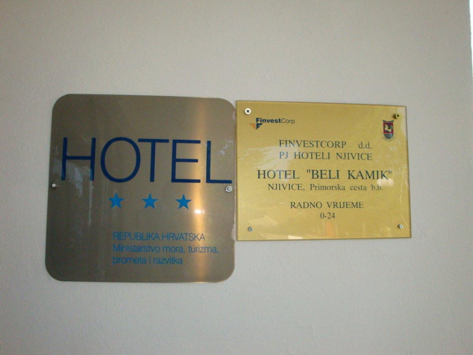 Sterne Kathegorie Aushang im Eingangsbereich Magal Maradiso Hotel by Aminess