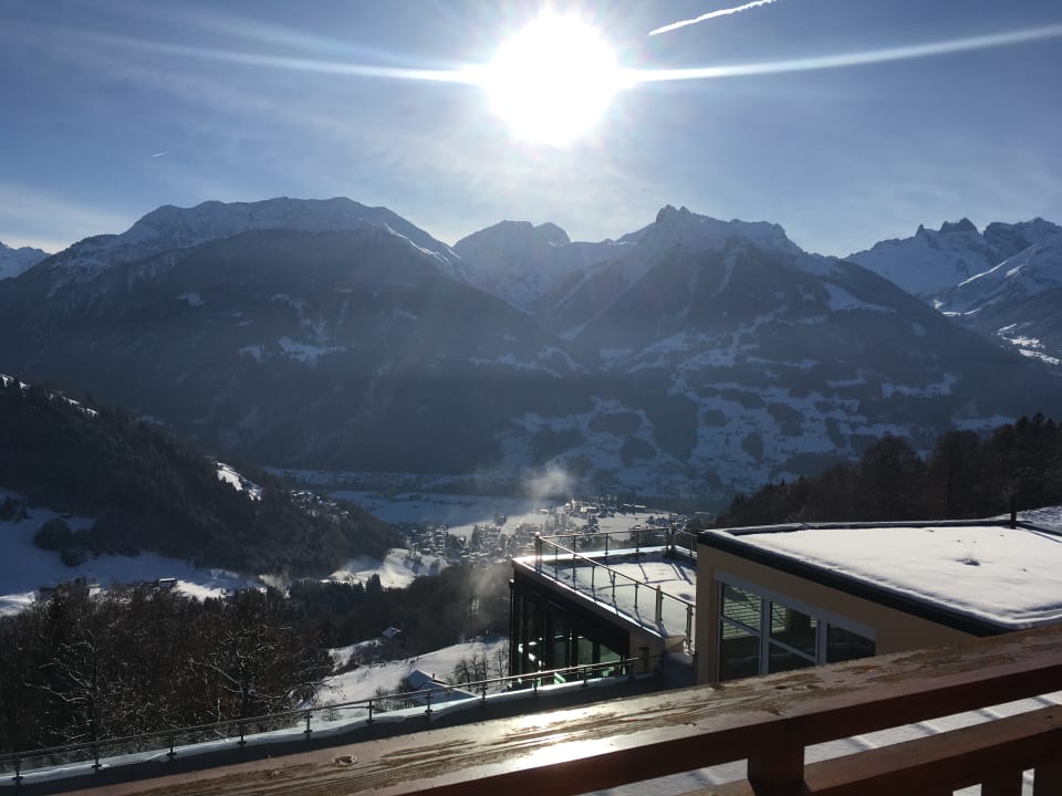 Aussicht vom Balkon der Silvretta Suite  Hotel Fernblick Montafon