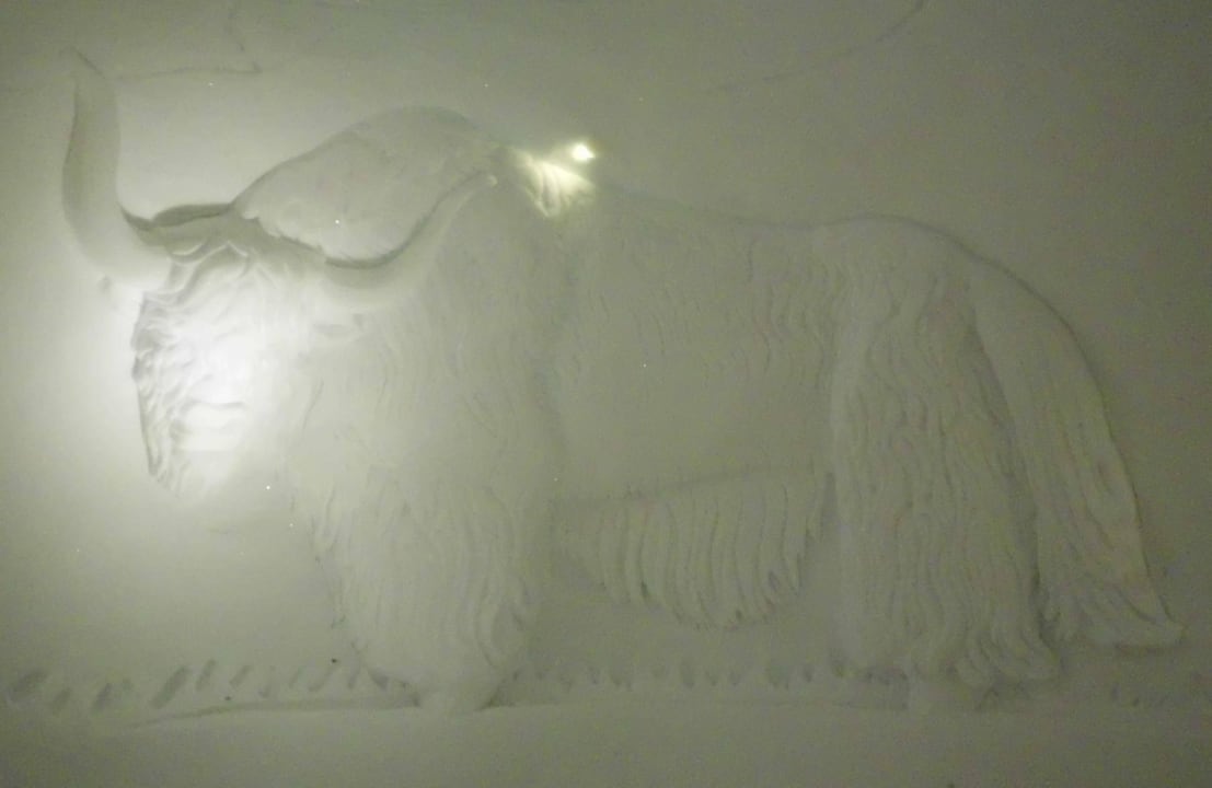 Wandeiskunst im Iglu Zimmer Iglu-Dorf Zugspitze