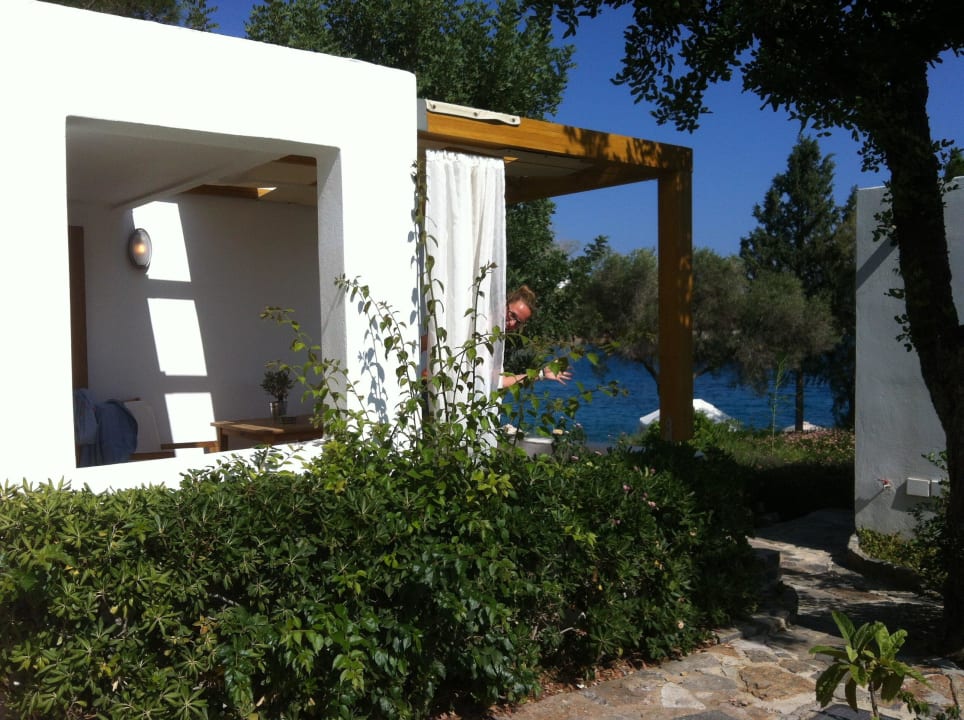 Unser Bungalow mit Blick Meer Minos Beach Art Hotel