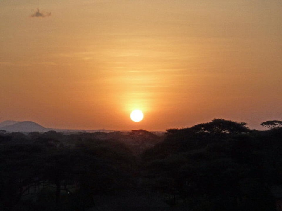 Sundowner vom Aussichtsturm aus Kilima Safari Camp