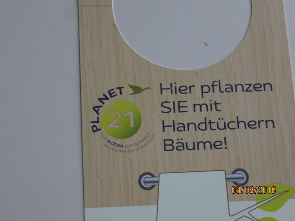 Tuch nicht täglich wechseln bringt der Natur was! Ibis Hotel Berlin Spandau