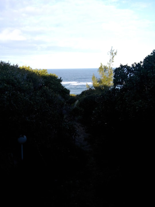 Ausblick von der Terrasse Sunset Beach Lodge