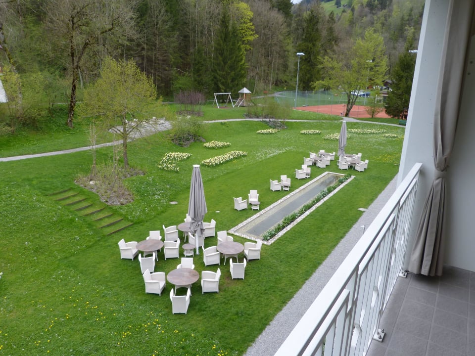 Aussicht vom Balkon rechts Hotel Hof Weissbad