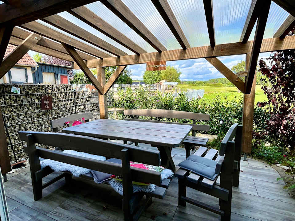 Gartenanlage Ferienhaus Annodazumol