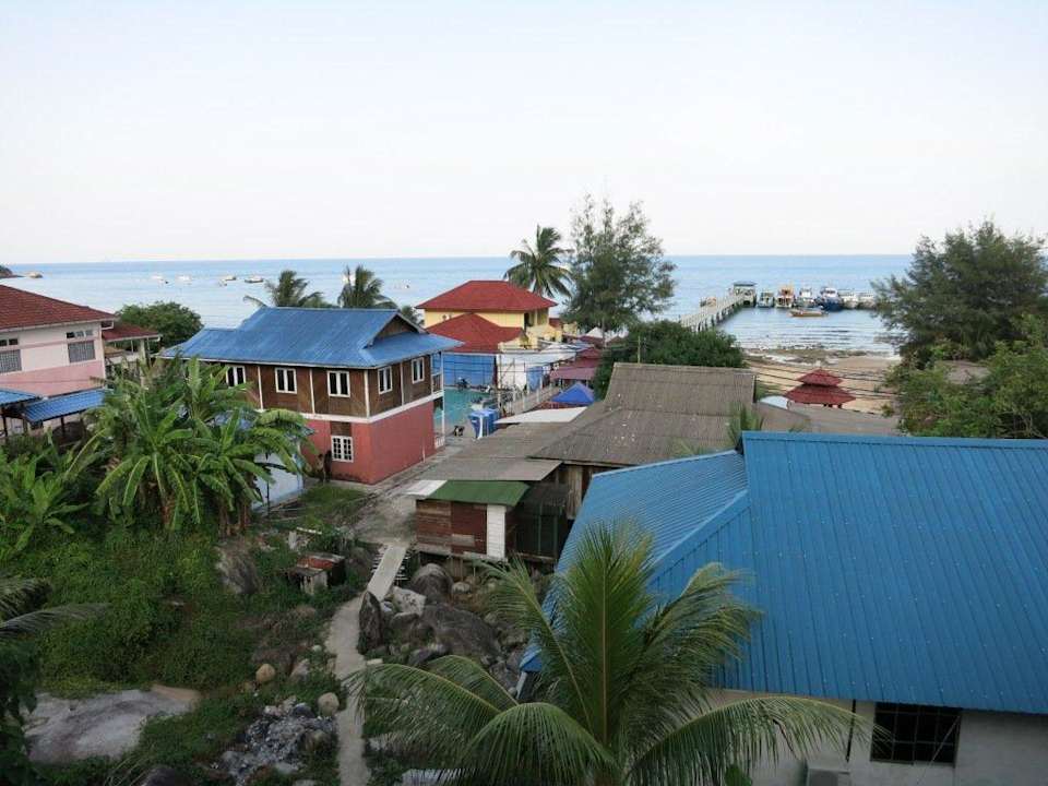 Ausblick auf das Dorf Island Reef Resort