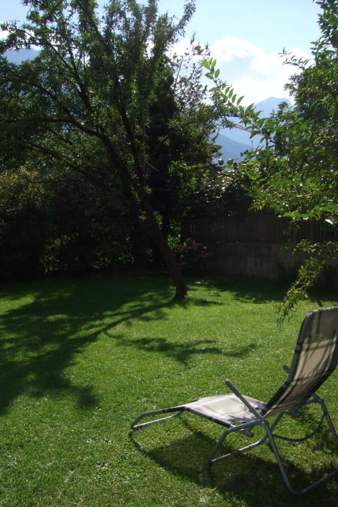 Terrasse/ Garten zur Ferienwohnung Hotel Residence Kortscherhof