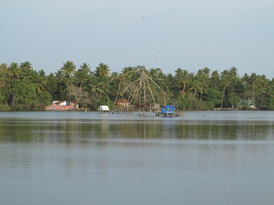 Blick auf die Backwaters v. Resort aus Les 3 Elephants Backwaters Eco Resort