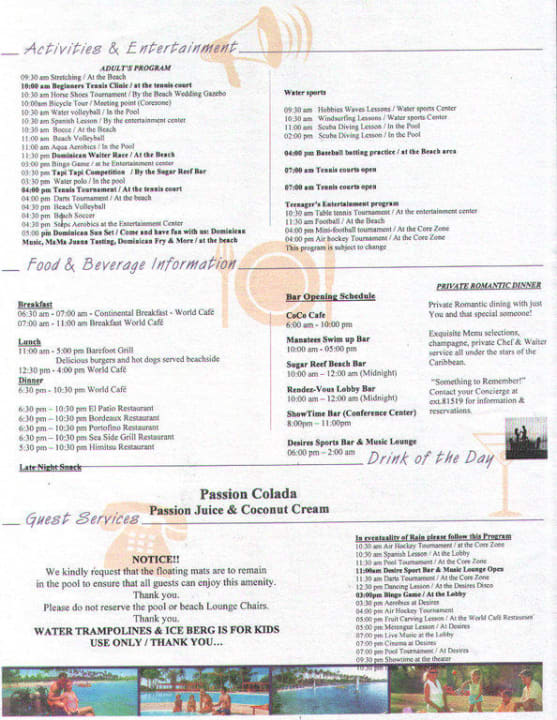 Tagesprogramm 2 Jewel Palm Beach