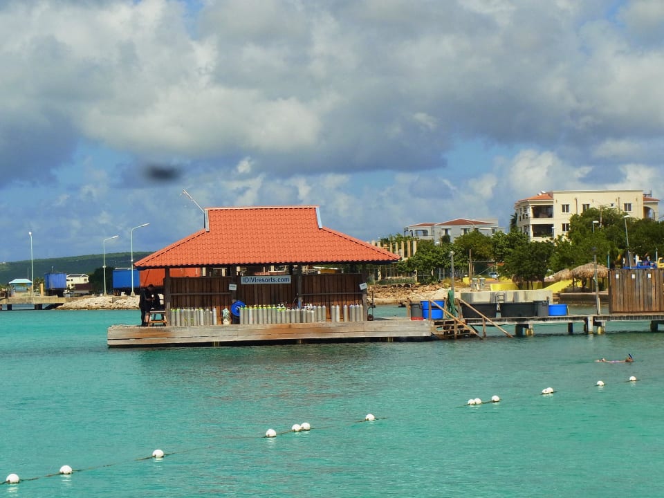 Bootssteg an der Tauchbasis Divi Flamingo Beach Resort