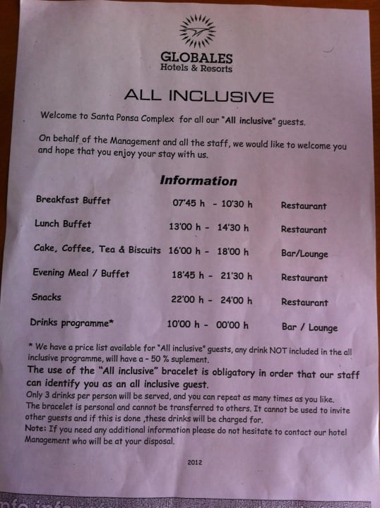 Leistungen Übersicht Globales Santa Ponsa Park