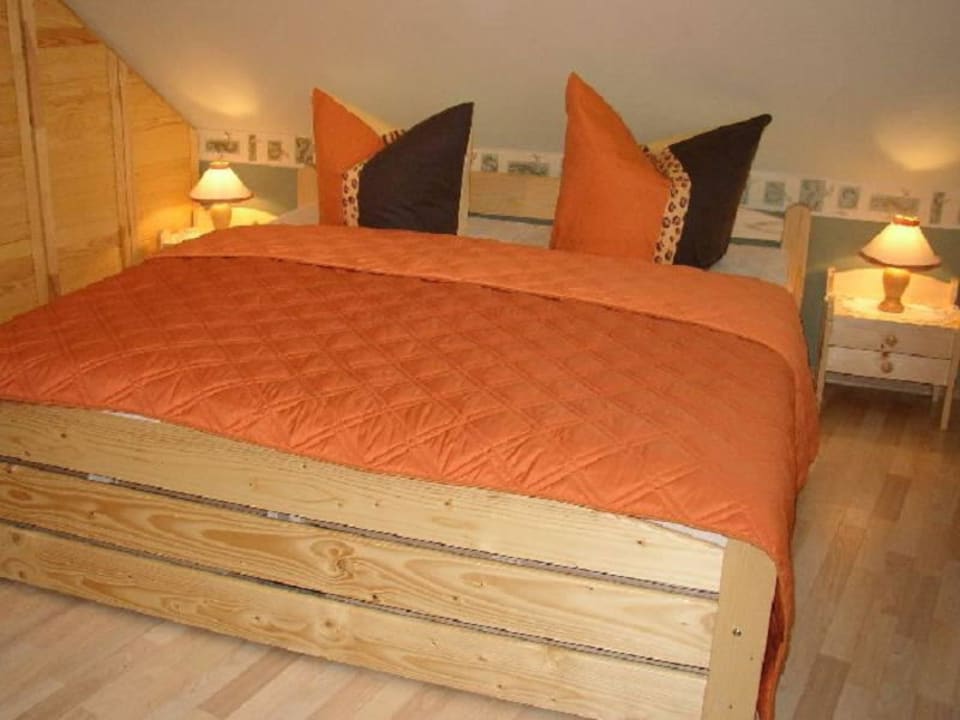 Schlafzimmer Doppelbett Ferienhaus Deibl