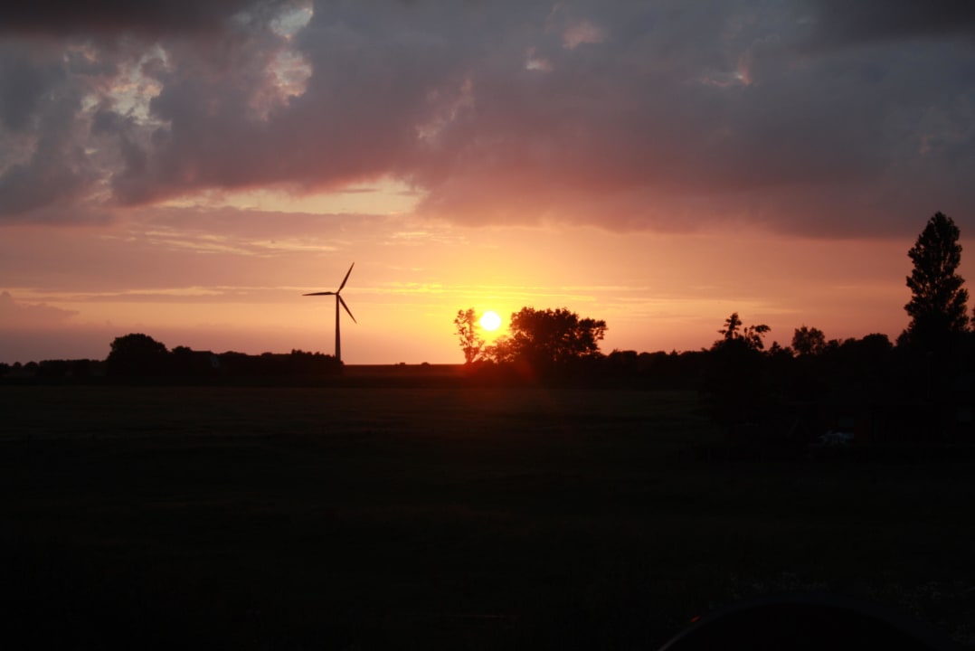 Blick von Gästeterrasse, Sonnenuntergang Pension Engelmann