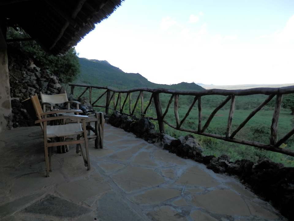 Terrasse mit tollem Ausblick. Rhino Valley Lodge
