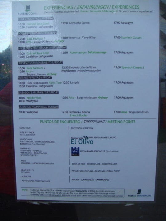 Animationsprogramm Fuerte Conil-Resort