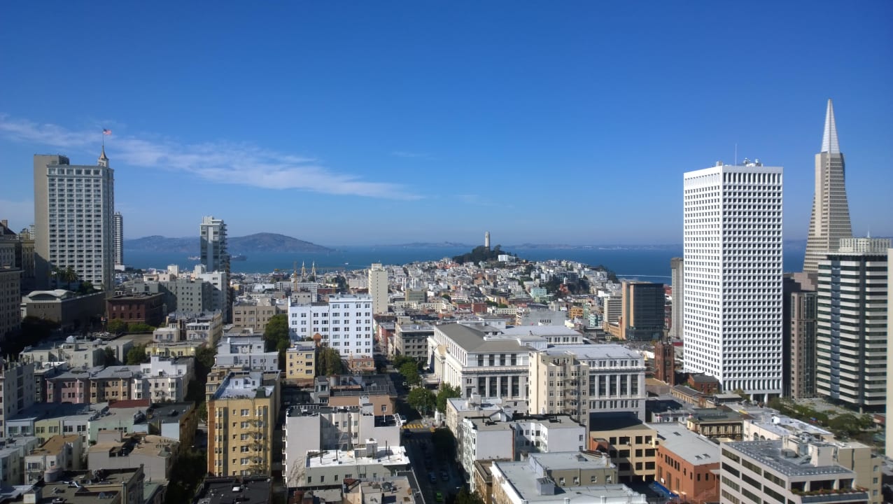 Ausblick von von Zimmer 2805 1 King Bed Bay View Hotel Grand Hyatt San Francisco