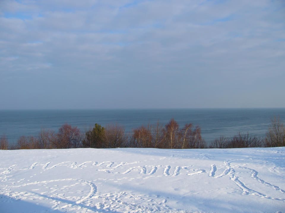 Widok z okna w zimie Hotel Faleza