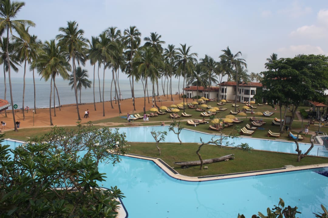 Blick vom Zimmer auf den Pool Club Hotel Dolphin