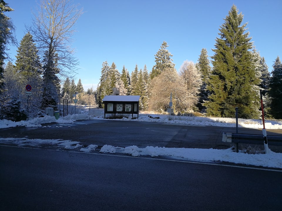 Blick über die Straße Natur und Sporthotel Zuflucht
