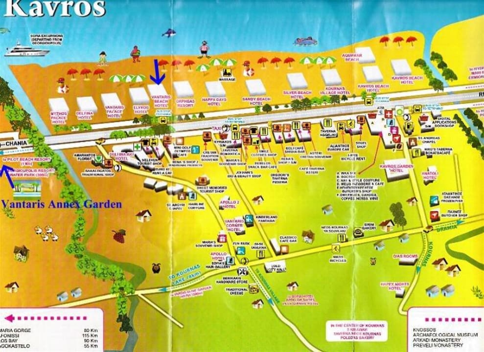 Ortsplan, nachbarn Hotels Vantaris Luxury Beach Resort