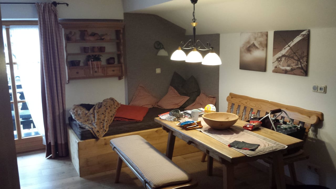 Wohnzimmer/Wohnküche Ferienwohnungen Fiakerhof