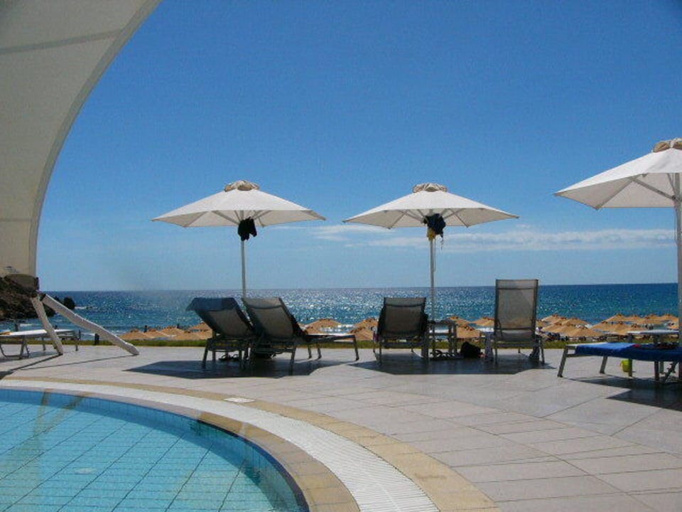 Blick vom Pool zum Meer Atlantica Mikri Poli Crete