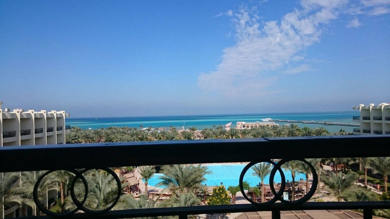 Vom Zimmerbalkon aus Le Jardin Aqua Park Resort