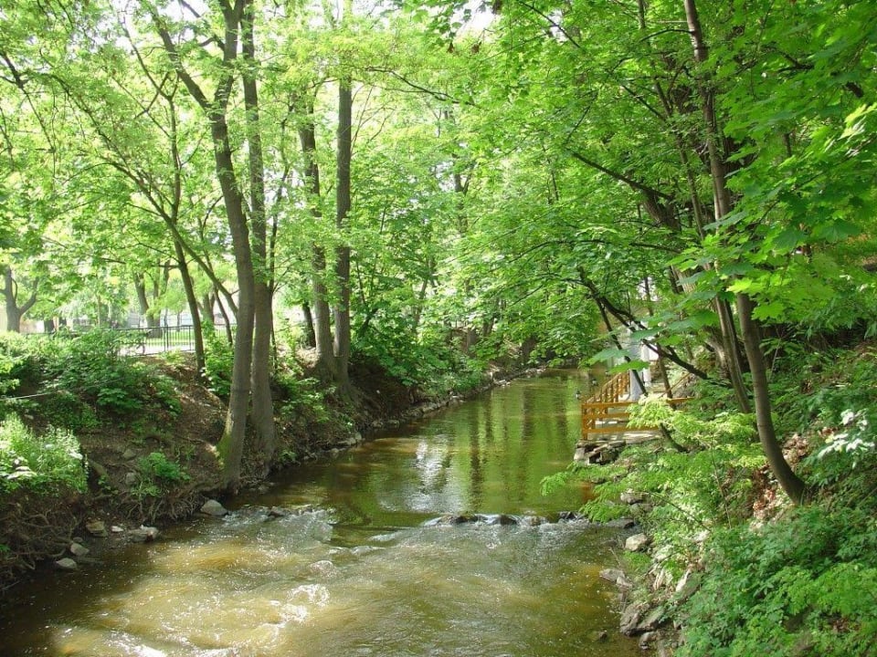 Aussicht von der Sitzecke auf den Kanal Pension Dientzenhofer