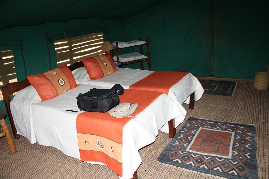 Betten im Zelt Satao Camp