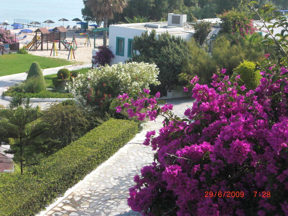 Schöne bunte Gartenanlage Mastichari Bay Hotel