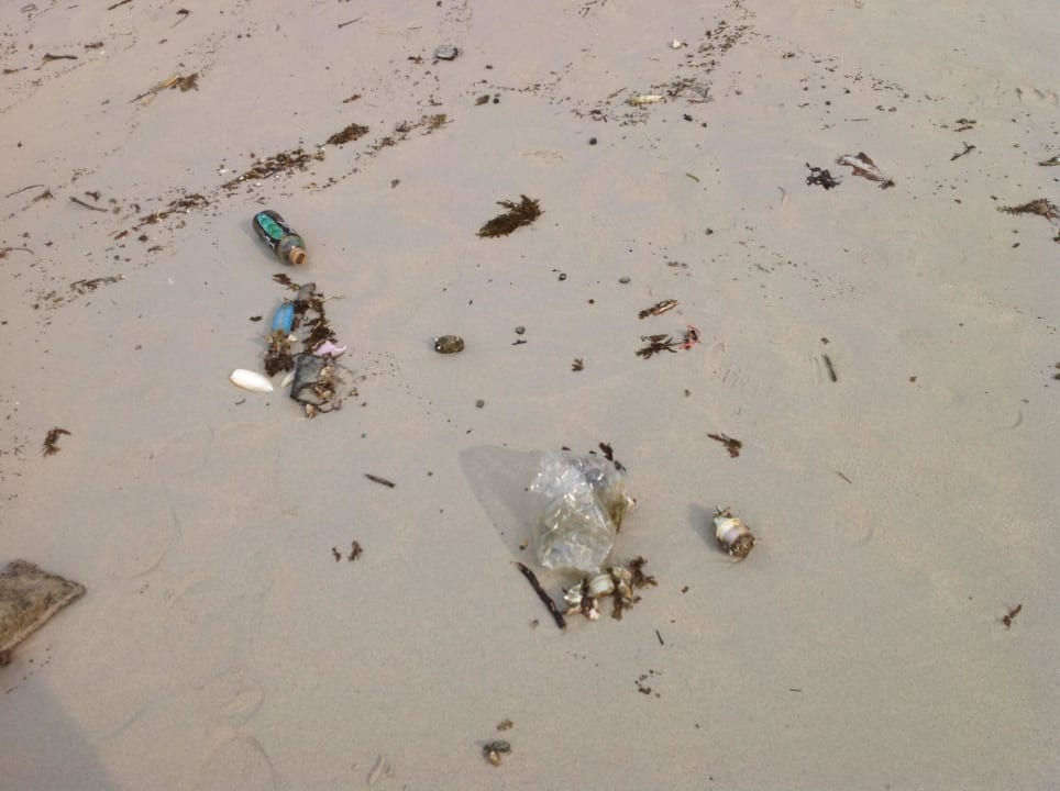 Strand voller Plastikmüll Crystal Bay Yacht Club Beach Resort