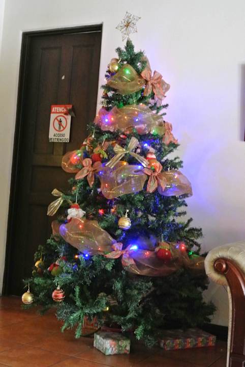 Weihnachtsbaum in der Lobby Hotel Colonial