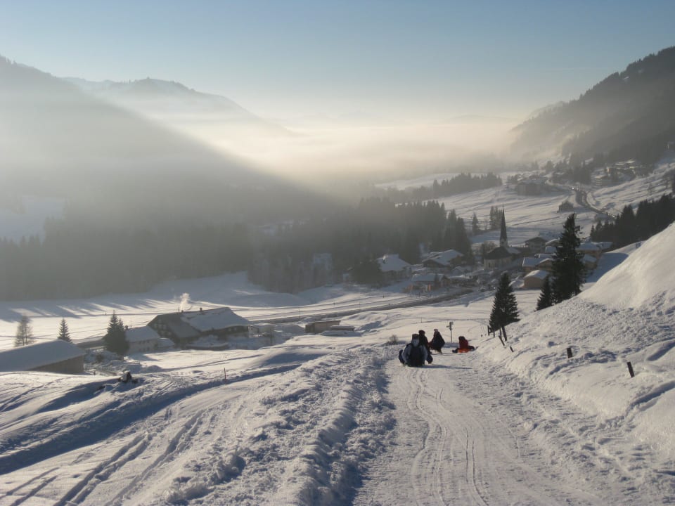 Runter rodeln von unserer Rodelhütte Kienle - das Kräuterhotel