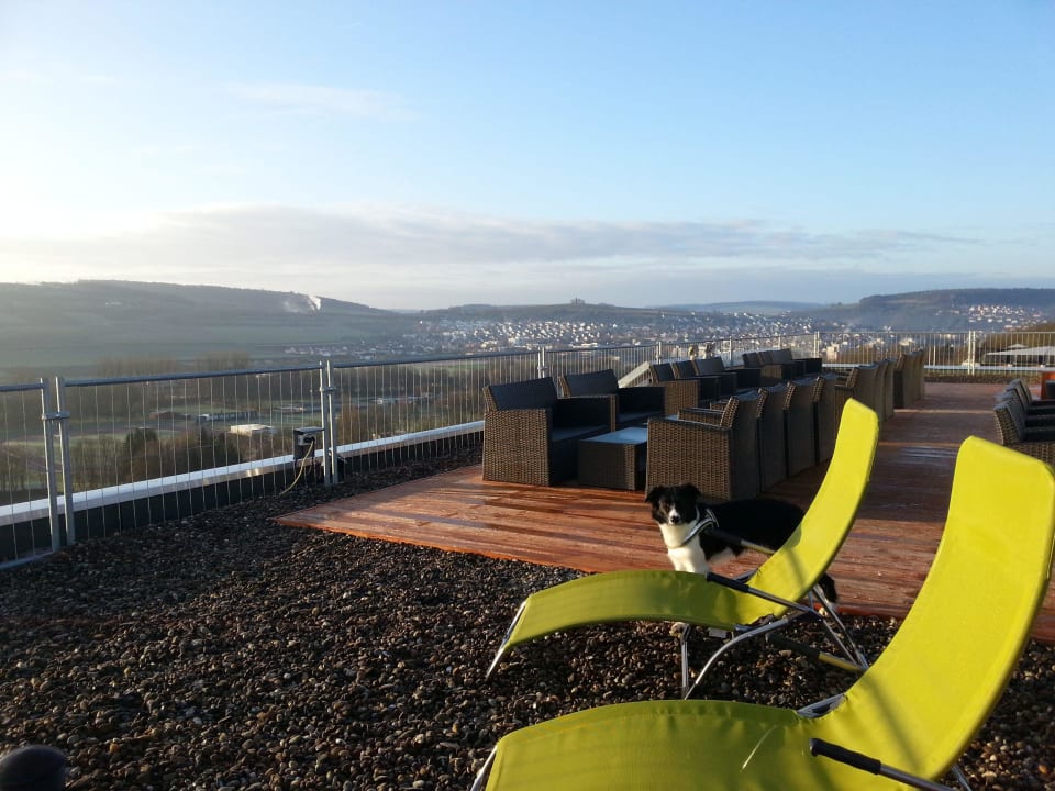 Sky-Lounge im Dezember vor dem Schneefall!  Vitalhotel König am Park