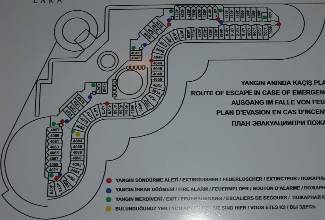 Plan des chambre, 4ème étage Hotel Delphin Imperial