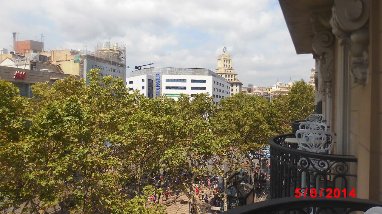 Direkter Blick auf die Rambla Hotel Continental Barcelona