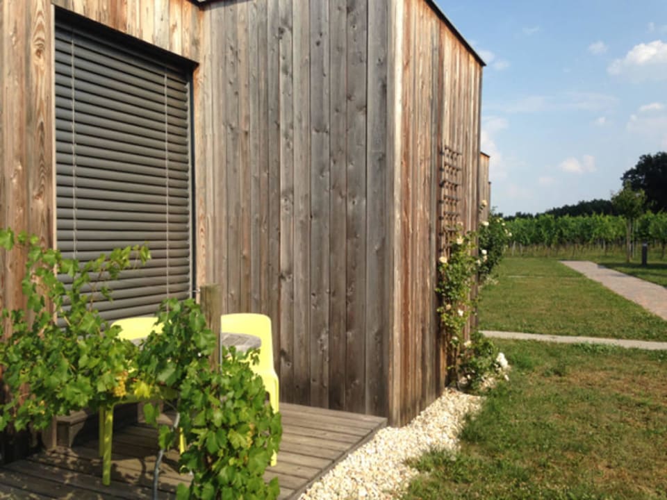 Terrasse der Wohnhäuschen Hotel Ratschens Wohnothek