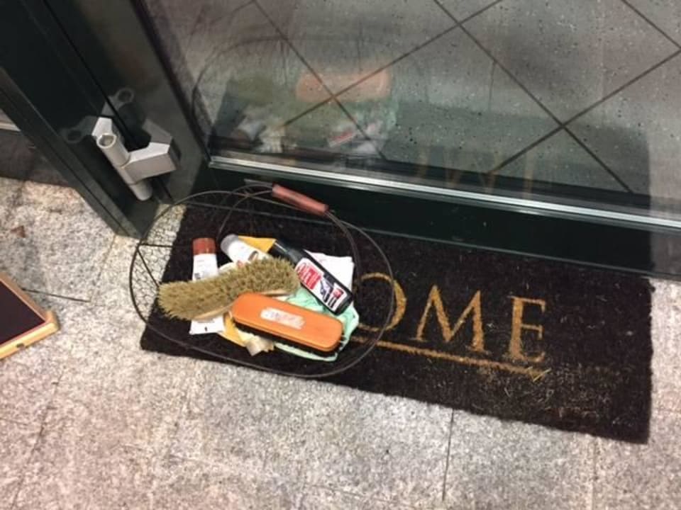 Hier kann man die Schuhe putzen Tannenpark