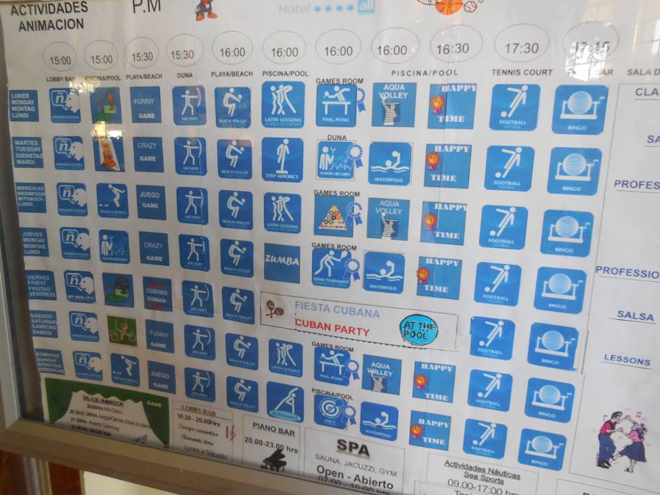 Animation Tages-/Wochenprogramm Blau varadero - Adults only